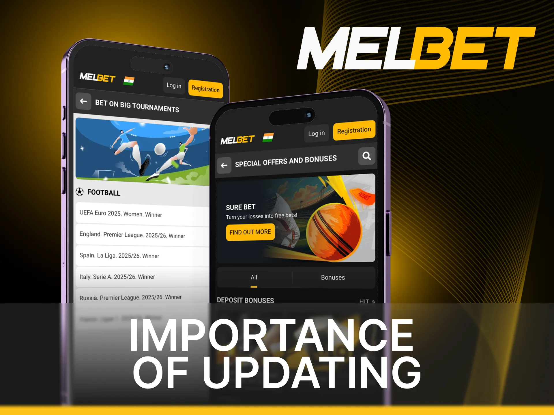 Do not forget to update your Melbet online casino application so that there are always relevant games and bonuses.