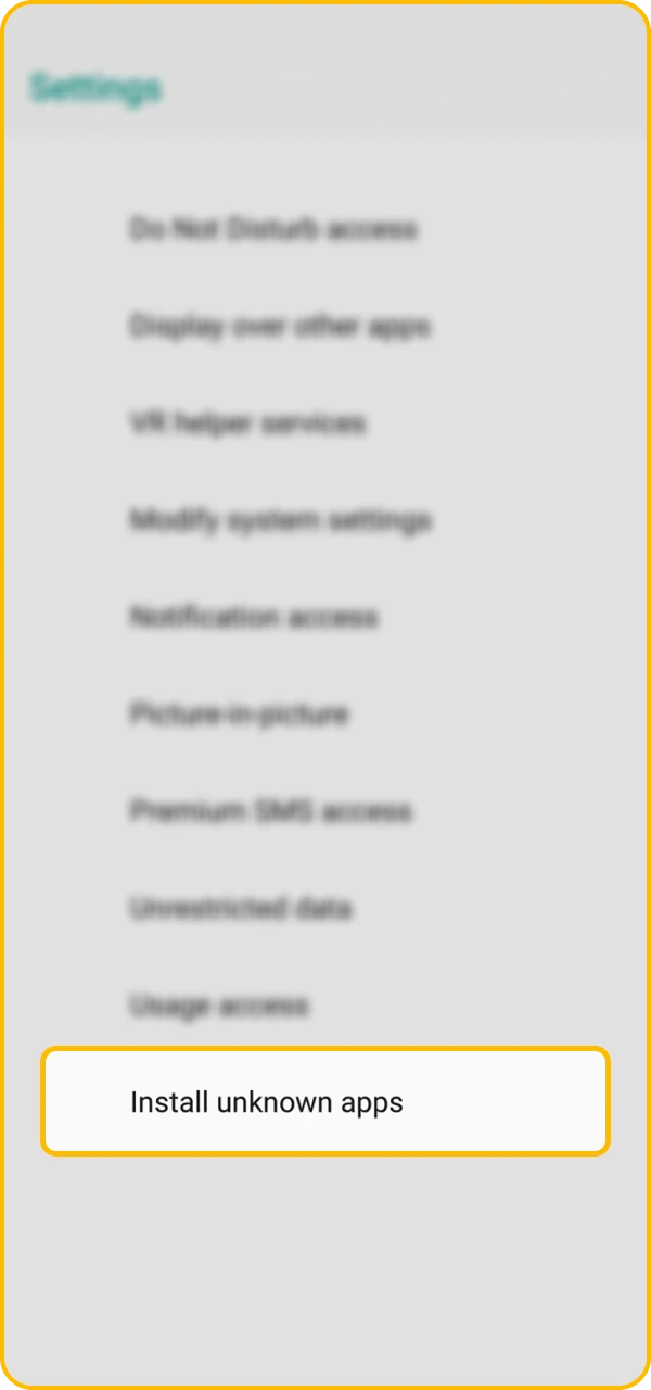 Allow installation of apps from unknown sources to start downloading.