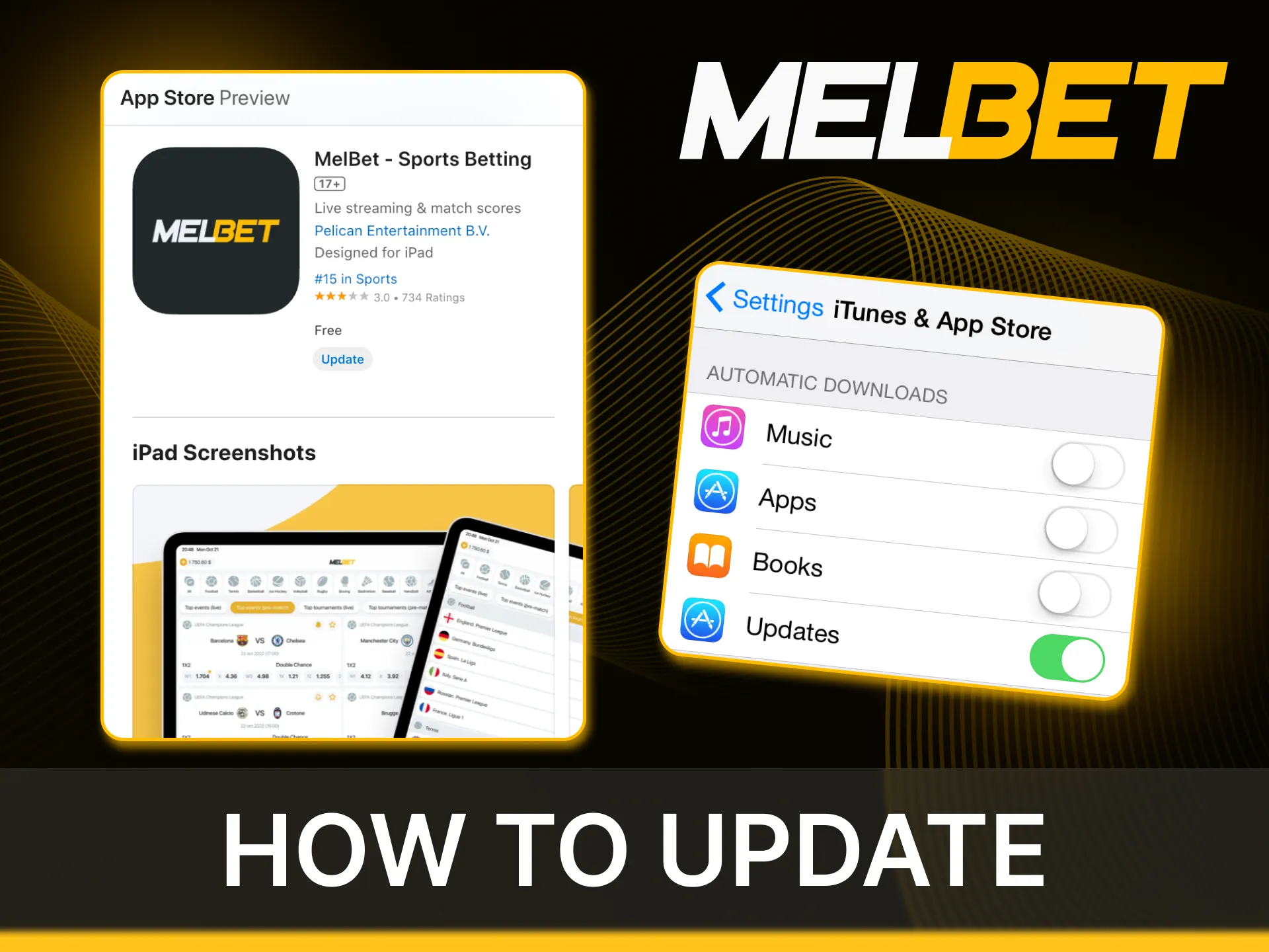Launch the update of the Melbet online casino on your phone.