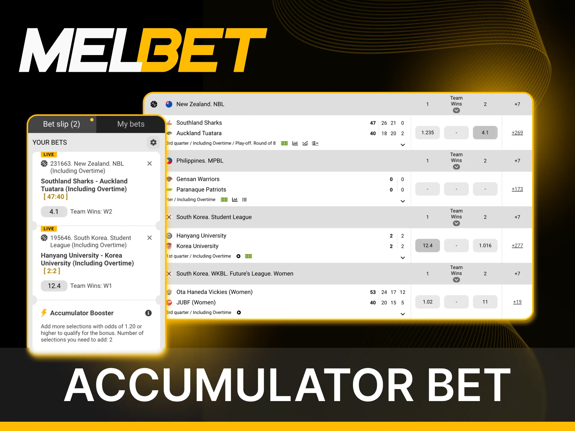 Grape the Accumulator Bet in the Melbet online casino.