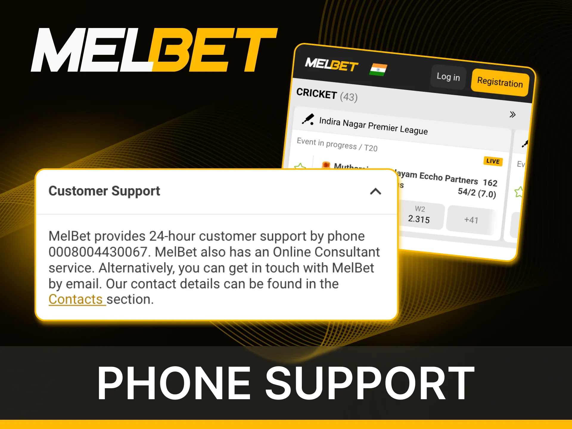 Call the technical support service online casino Melbet if you have questions.