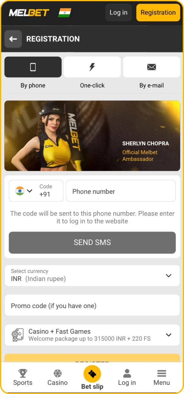 To start playing at Melbet online casino, you need to create an account.