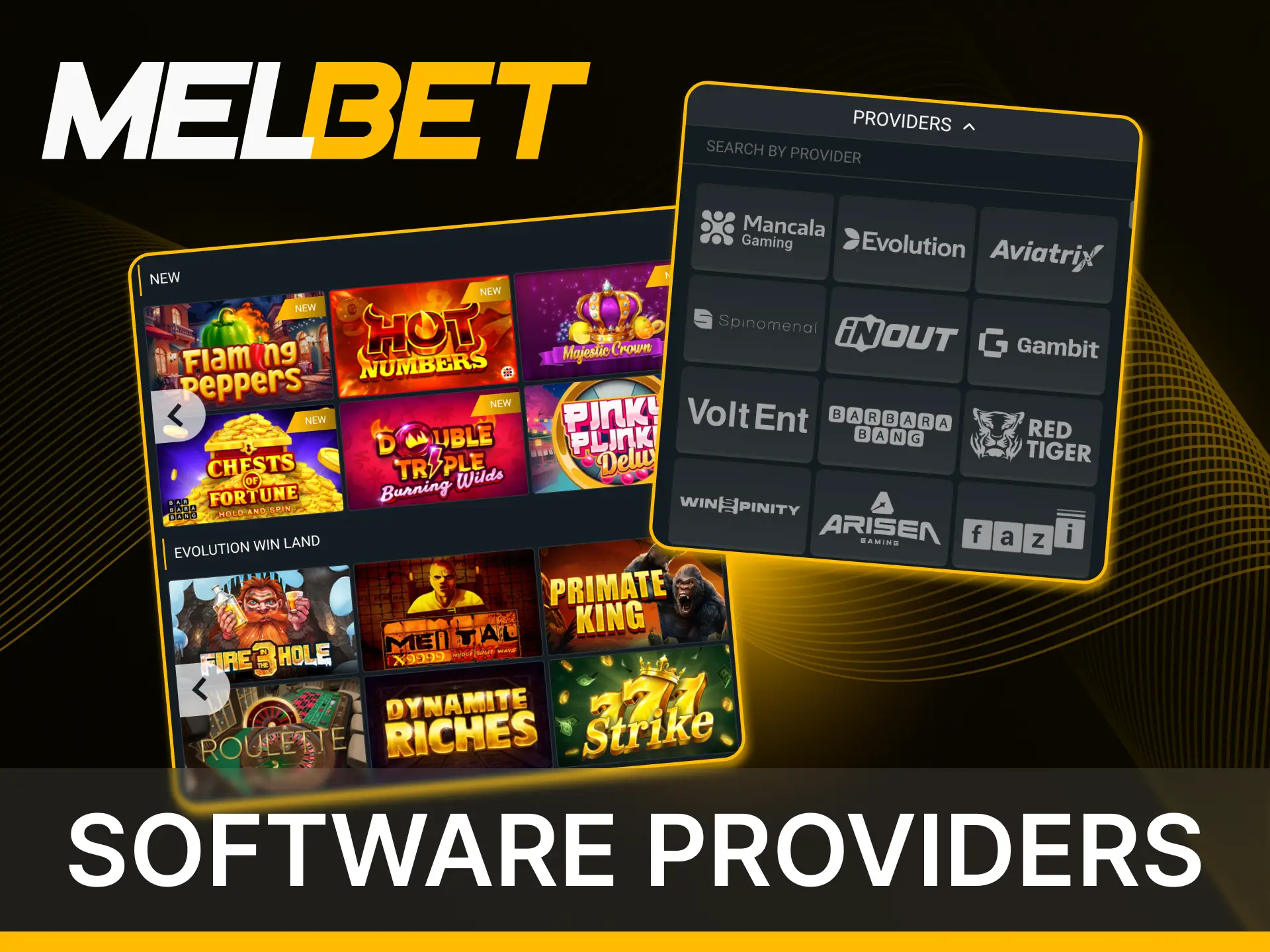 The Melbet online casino has games from the best providers.