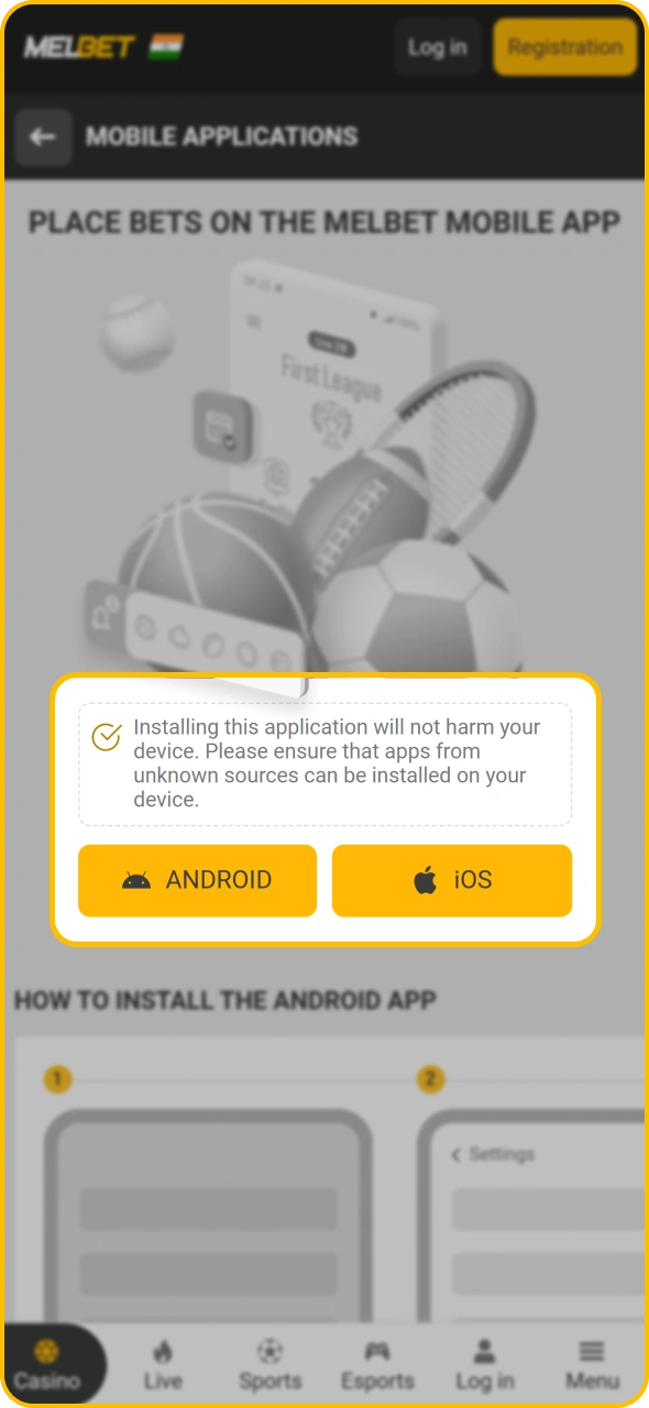 Follow instructions at Melbet to get iOS app to play Aviator.