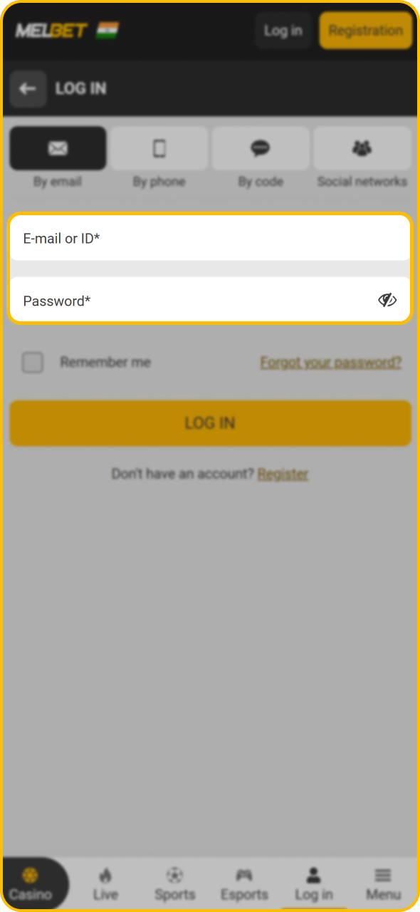 Log into your Melbet account and start betting on cricket matches.